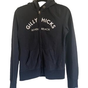 Vintage Gilly Hicks navy logo zip up jacket